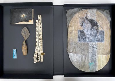 Janet Melrose Time piece found objects and photographs in archival box