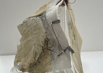 Janet Melrose Dust Jacket Clay, graphite dust and thread