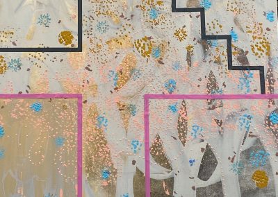 I played in this space 100x100cm mixed media on canvass