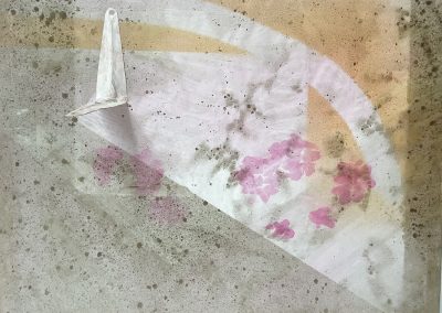 Shelf bracket Attic watercolour, moulded paper piece 30x40cm