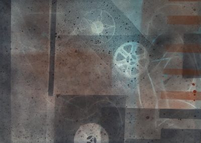 Running Time Watercolour on Shoji gami 80x120cm